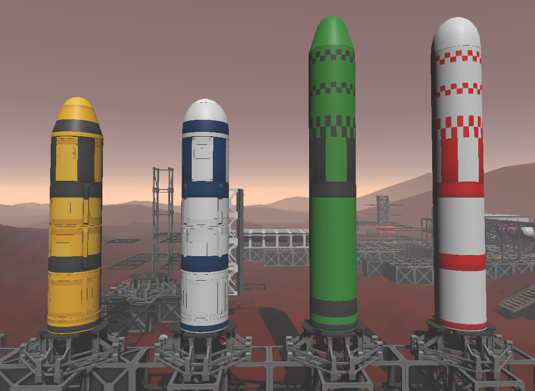 rockets with various fuselages